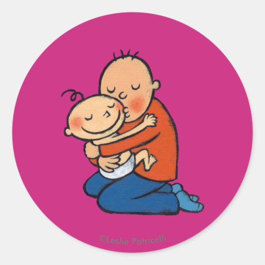 パパとベビーハグ ラウンドシール (正面)