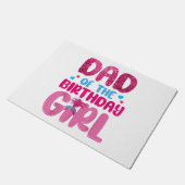 パパとママ誕生日ガールファミリーマッチング ドアマット (アングル)