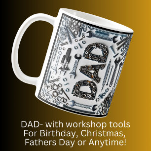 パパとワークショップツール、父の日の誕生日 コーヒーマグカップ