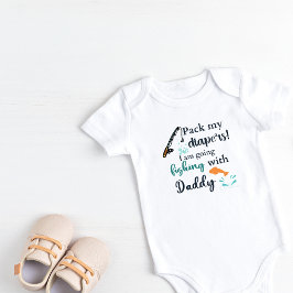 パパと一緒に魚釣りに行く ベビーボディスーツ