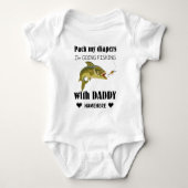 パパと一緒に魚釣りに ベビーボディスーツ (正面)