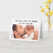 パパと初めて会った日の写真を飾ったファーストファーザーズデーカード カード (黄色い花)