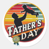 パパと太陽の父の日 ラウンドシール (正面)