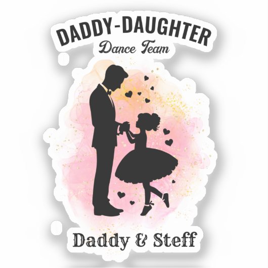 パパと娘のダンスチーム(3) Tシャツ シール (正面)