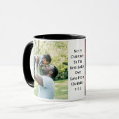 パパと娘の写真サンタが火のそばに座って マグカップ (正面左)