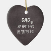 パパと娘の引用文：ファーストラブ、フォーエバーヒーロー セラミックオーナメント (右)