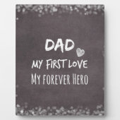 パパと娘の引用文:ファーストラブ、フォーエバーヒーロー フォトプラーク (正面)