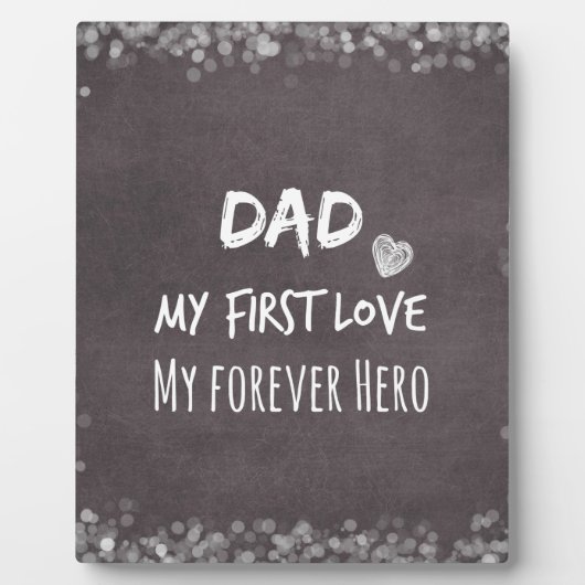 パパと娘の引用文:ファーストラブ、フォーエバーヒーロー フォトプラーク (正面)