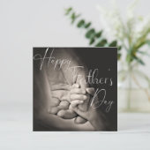 パパと子どもが父の日を手にする カード (スタンド正面)