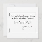 パパと子どもが父の日を手にする カード (裏面)