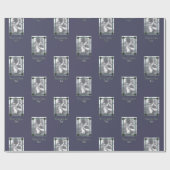 パパと子供の写真メリークリスマスパパ紫 ラッピングペーパー (フラット)