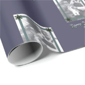 パパと子供の写真メリークリスマスパパ紫 ラッピングペーパー (ロールコーナー)