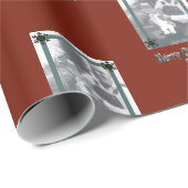 パパと子供の写真メリークリスマスパパ赤 ラッピングペーパー (ロールコーナー)