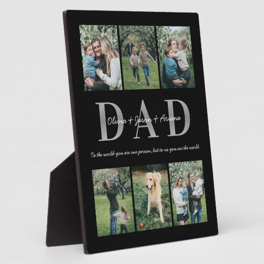 パパと子供の名前&写真お父さんの日モダン フォトプラーク (側面)