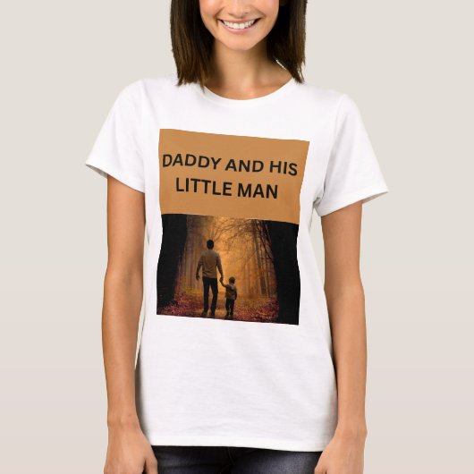 パパと小さな息子 Tシャツ (正面)