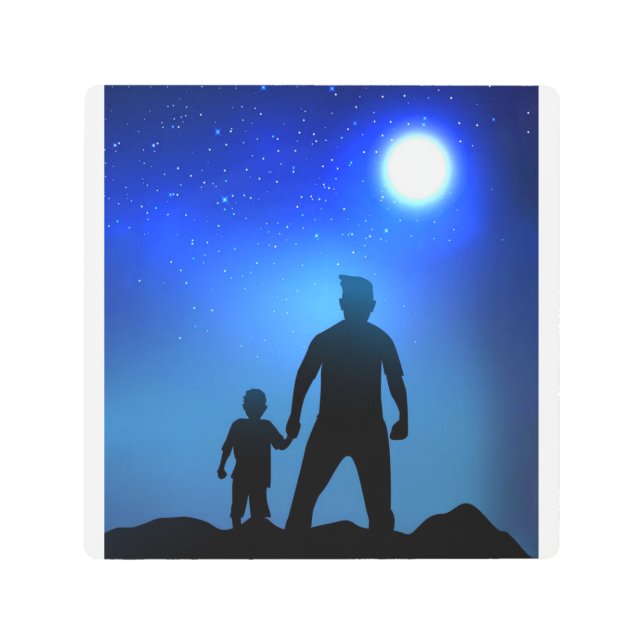 パパと息子から私のパパへ メタルプリント (正面)