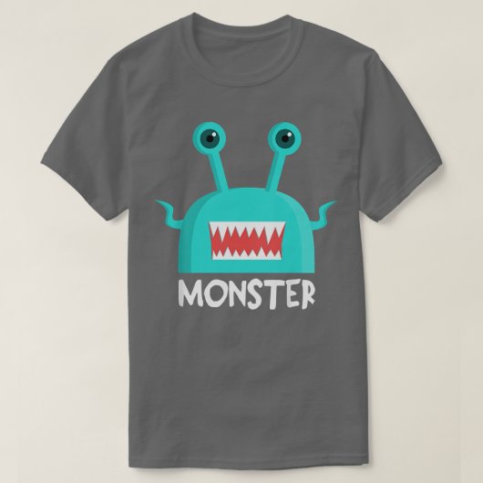 パパと息子がマッチする子どもたちがモンスターセットを作る Tシャツ (デザイン正面)