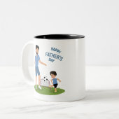 パパと息子がマッチする父の日 ツートーンマグカップ (正面左)