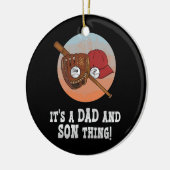 パパと息子の父の日の野球 セラミックオーナメント (左)