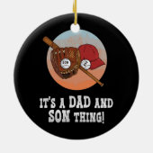 パパと息子の父の日の野球 セラミックオーナメント (裏面)