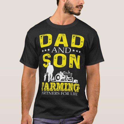 パパと息子の農業パートナーのライフクール農家 Tシャツ (正面)