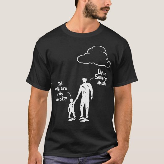 パパと息子リヌ・セーバーで作られた雲 Tシャツ (正面)