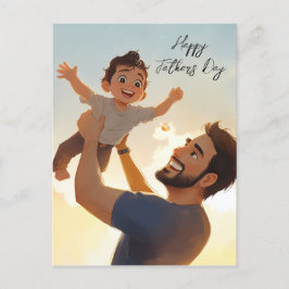 パパと息子遊の父の日の折り畳みカード ポストカード