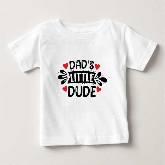 パパと息子 Daddy ダディ、パパのリトルデュード ベビーTシャツ (正面)