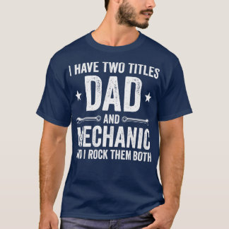 パパと整備士おもしろいガレージの固定の父 Tシャツ