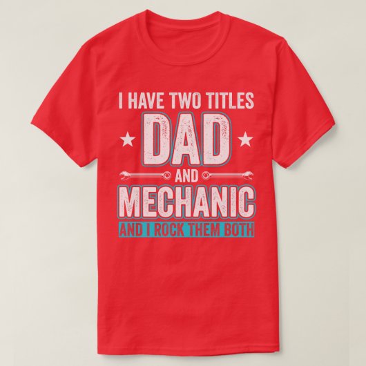 パパと整備士おもしろいガレージの固定s父1 tシャツ (デザイン正面)