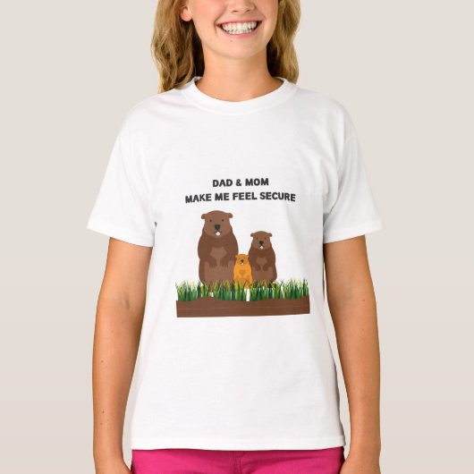 パパと母は私を安感じ全にする。 Tシャツ (正面)