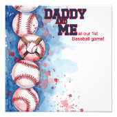 パパと私の写真山、野球のゲームとパパ フォトプリント (正面)