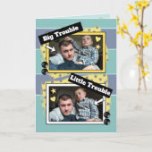 パパと私の緑と黄色の写真 カード (黄色い花)