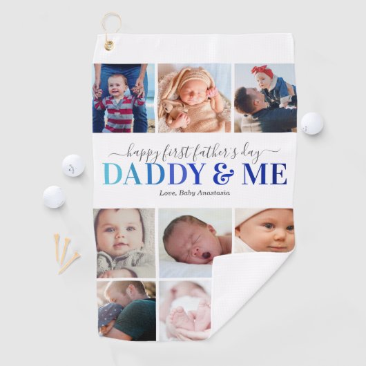「パパと私」ファースト・ファーザーズ・デイ・フォト ゴルフタオル (インサイチュ)