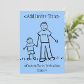「パパと私」リトルボーイ招待状または招待状 招待状 (スタンド正面)