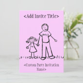 「パパと私」小さな女の子招待状または招待状 招待状 (スタンド正面)