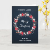 パパと素朴義理ママのメリークリスマス カード (黄色い花)