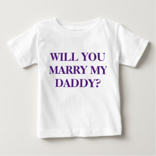 「パパと結婚してほしい」 – 子供のTシャツ ベビーTシャツ
