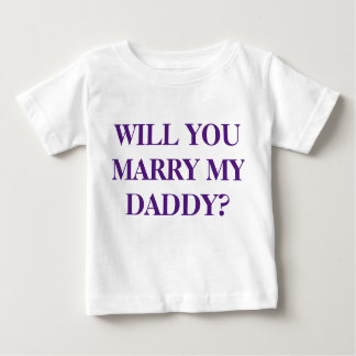 「パパと結婚してほしい」 – 子供のTシャツ ベビーTシャツ