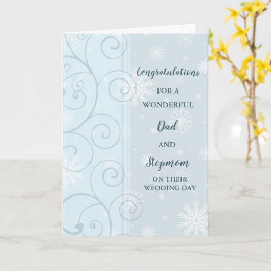 パパと継母の結婚式の日おめでとう カード (黄色い花)