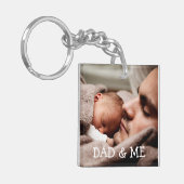 パパと自分のパーソナライズされたフォトキーチェーン キーホルダー (正面左)