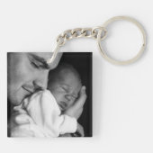 パパと自分のパーソナライズされたフォトキーチェーン キーホルダー (裏面)