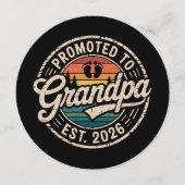 パパになる予定 2026年出産予定 妊娠レトロ 招待状 (正面)