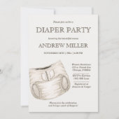 パパになる人のためのオーダーメイドおむつパーティー招待状 招待状 (正面)