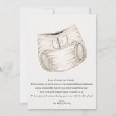 パパになる人のためのオーダーメイドおむつパーティー招待状 招待状 (裏面)