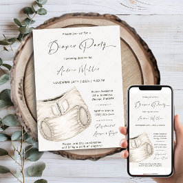 パパになる人のためのオーダーメイドおむつパーティー招待状 招待状