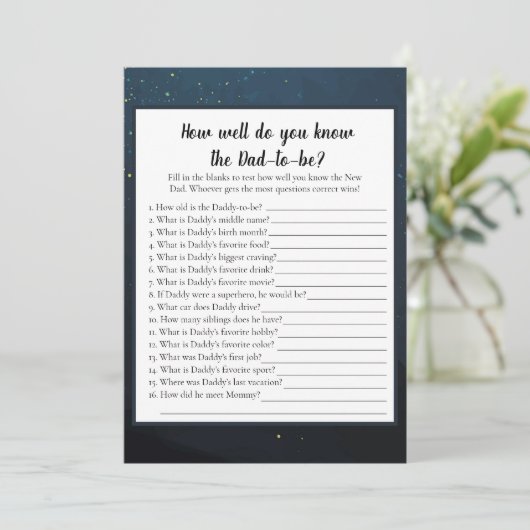 パパになる人を一番よく知っているのは誰？ベイビーシャワーゲーム 招待状 (スタンド正面)