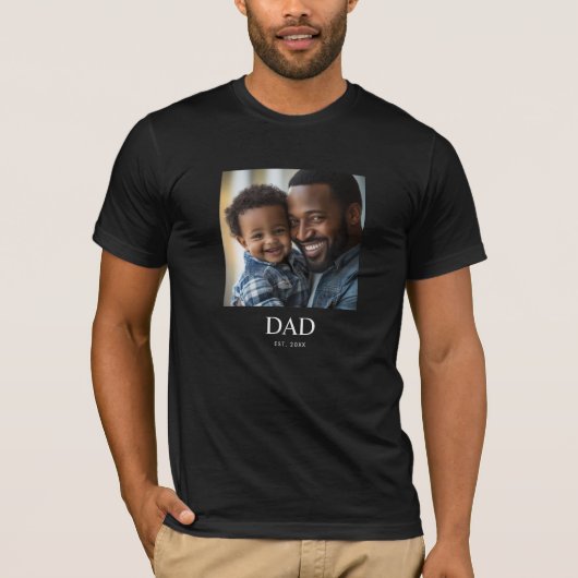パパになる年を記念にシンプルな写真 Tシャツ (正面)