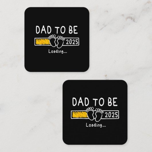 パパになる2025パパEst 2025パパに昇格 スクエア名刺 (正面/裏面)