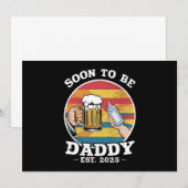 パパになる 2025 初めてのパパ 2025 レトロ 案内状 (正面/裏面)